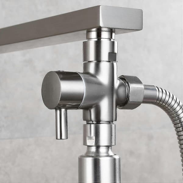 Nye Modeller Solid Messing 3-veis Ventil G1/2\" Hånddusj Dusjkomponenter Universell Tilpasning, Børstet Nikkel Dsf007na
