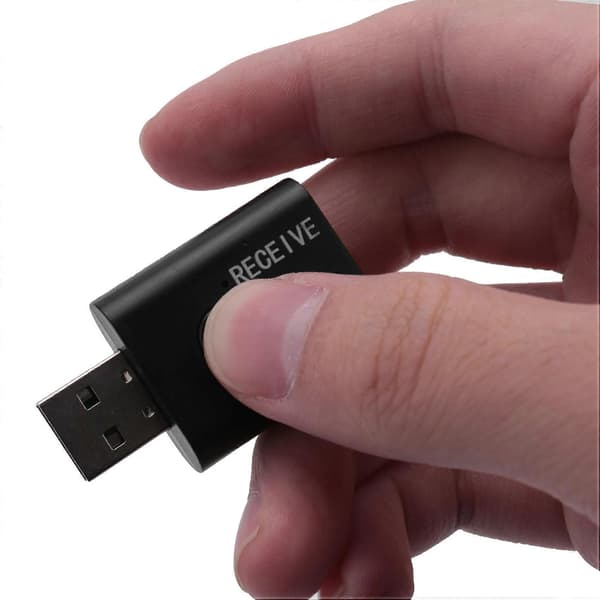 Mini Trådløs Bluetooth Mottaker Adapter 5.0 Lyd Sender Stereo Dongle Aux USB 3.5 mm for Lapt