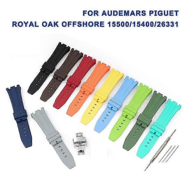 Til Audemars Piguet Royal Oak 15500/15400 Sølv Butterfly Lås Rem 26MM