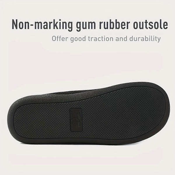 Nya modeller Herrtofflor i Memory Foam, Andningsbara Lätta Halkfria Slip-On Skor med Foder för Inomhusbruk
