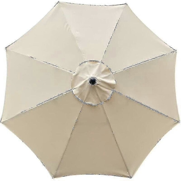 Udskiftningsbetræk til parasol, 8 ribber, 3 m, vandtæt, anti-UV, udskiftningsstof, beige
