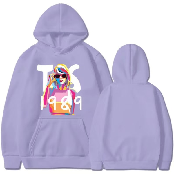 Taylor Swift the eras tour Taylor perifera hoodies vår och höst herr- och damtröjor Light purple XXXL