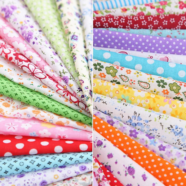 100 st DIY Blandade Mönster Blomtryckt Lapptäcke Bomullstyg Sömnad Quilting Tyg 100x1
