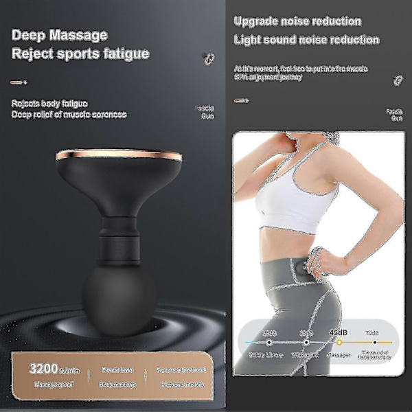 Mini Massagepistol Djupvävnadsmassage Muskelmassage Kropp Nacksmärta Lindringsverktyg Fitness Vibrator #vit