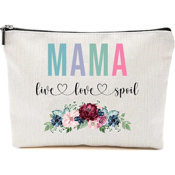 Mama Live Love Spoil Sminkväska, Mormor Mors Dag Presenter Från Barnbarn, Resväska, Mama Presentidé Födelsedag, Mama Resväska, Ny Mama Present