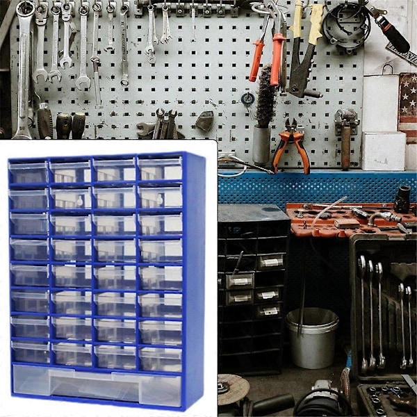 Skuffe Opbevaringsskab Organizer Container Vægmonteret Garage Organisation, Værktøjskasse til Hardware B