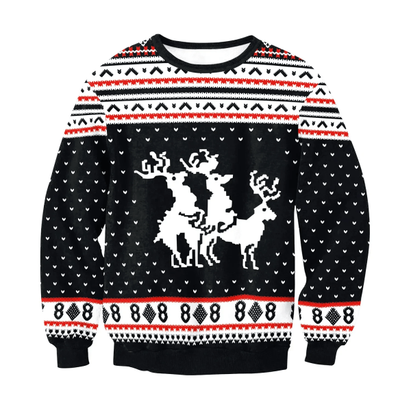 Ugly Christmas Sweater Herr Dam Tröjor 3D Rolig Söt printed Holiday Party Xmas Birthday Sweatshirts Unisex pullovers Toppar style 8 4XL
