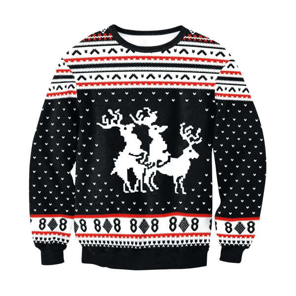 Ugly Christmas Sweater Mænd Kvinder Jumpers 3D Sjov Sød trykt julefest Xmas Fødselsdag Sweatshirts Unisex pullovere Toppe style 8 M