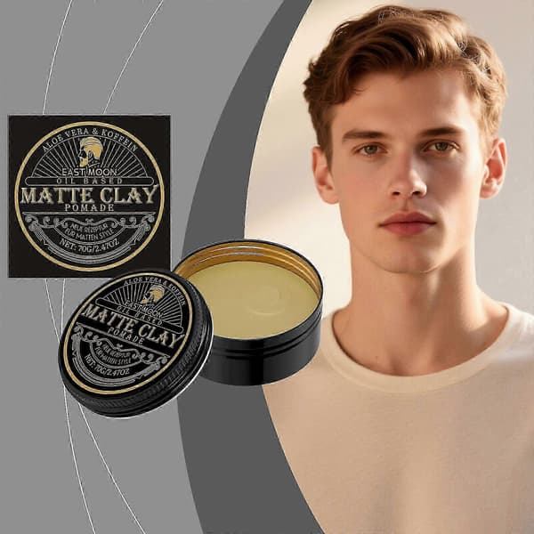 Hårmattepomade - Medium hold, ingen glans, vandbaseret, velegnet til alle hårtyper - Mat lerpomade - 70g 2pcs