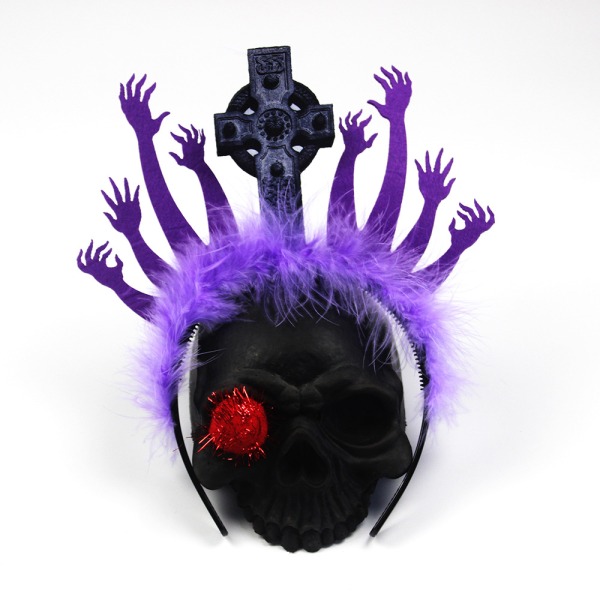 2023 Halloween Zombie Head Ornaments Pannebånd Høytidsball pannebånd purple