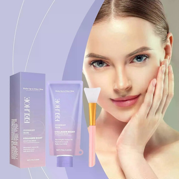 Collagen Maske, Collagen Maske til Ansigtet, Peel Off Collagen Maske til Natten, Reducerer Rynker og Forbedrer Hudens Elasticitet