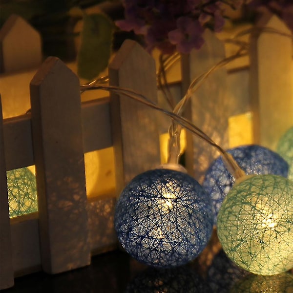 10led Rattan Ball String Light Fairy Dekorativ Lampe Til Jul Bryllupsfest Beige