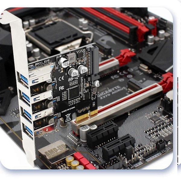 Pcie Usb 3.0-kort 4 Portar Express Till Usb Expansionskort Kompatibelt För Windows 10/8/7/xp
