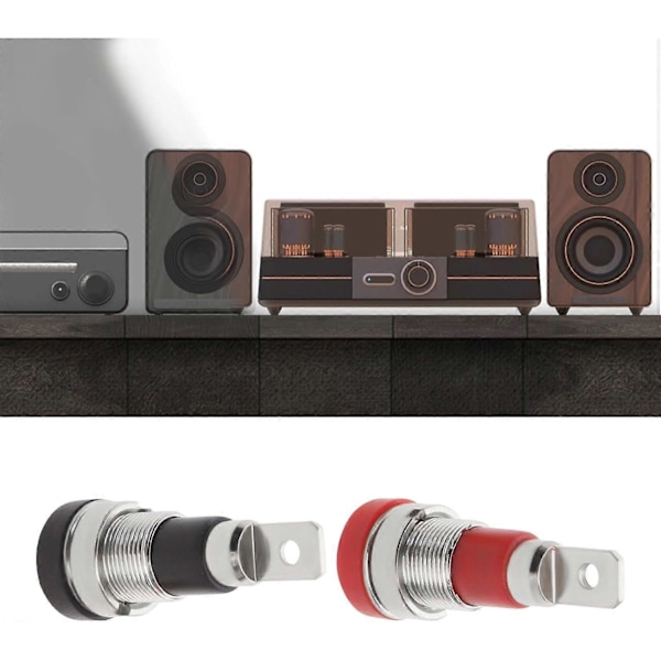 Bananstikforbindelse - 10 stk. 4 mm hun Audio Højttaler Testforbindelse (5 sorte, 5 røde)
