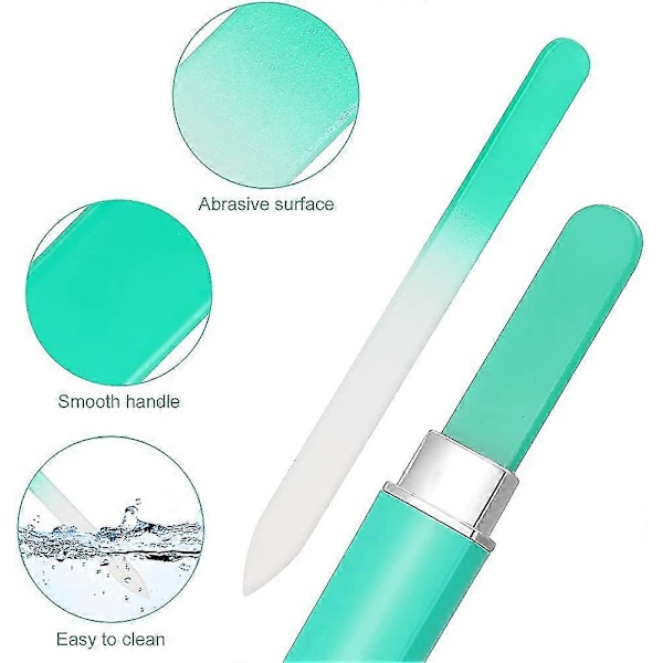 5-pack Glasnagelfil, Professionell Kristallnagelfil, Flerfärgad Kristallnagel