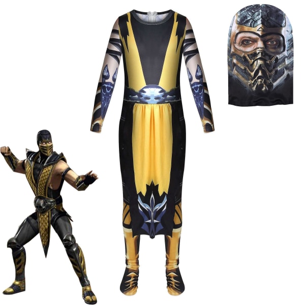 Barn Halloween kostymer Mortal Kombat Legends Cosplay Bodysuit Gutter Karneval Fest Klær og Hodeplagg Fancy Disguise Jumpsuit 150
