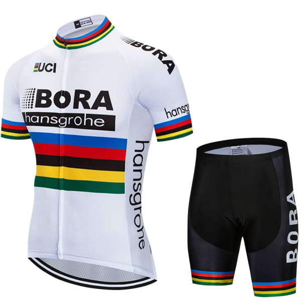 UCI BORA 2023 Kortermet trøyesett for menn Ropa Ciclismo Hombre Sommersykkelklær Triathlon Bib Shorts Dress Sykkeluniform Gold Asian size - L