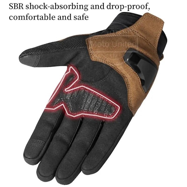 Motowolf Sommer Mesh Åndbare Brune Motorcykelhandsker Herre Retro Bikerhandsker Touch Screen Motorcykeltilbehør