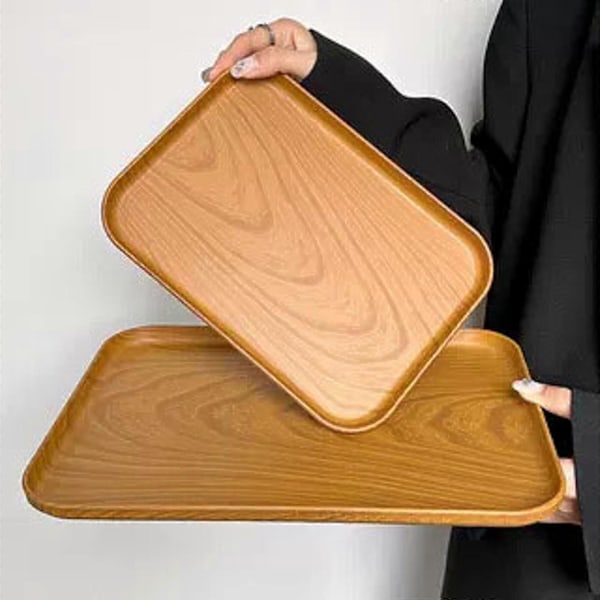 Serveringsbricka Rektangulär Bricka Modern Aptitretare Bricka Multifunktionell Matbricka Fruktfat för Soffbord Badrum Kök