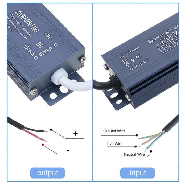 IP67 Vanntett LED Driver Switch Strømforsyning Transformator Adapter AC 180V-240V til DC 12V 200W Const