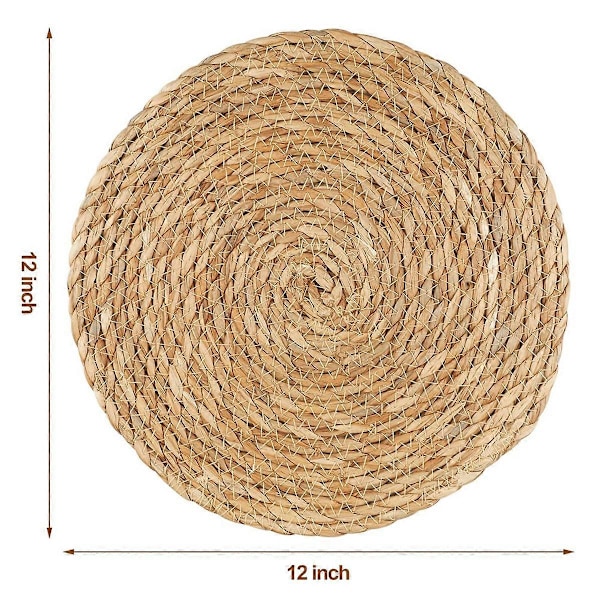 Pyöreät kudotut tabletit, 10 kpl, 30 cm Boho rottinkitabletit, käsin kudotut tabletit, ruokapöydälle
