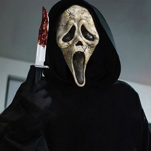 Ghost Face Scream Film Skräck Mask Halloween Killer Cosplay Vuxen Kostym Tillbehör Rekvisita 3