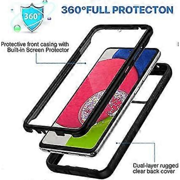 Samsung A53 5g Skal, 360 Fullständigt Stötsäkert Skydd med Inbyggt Skärmskydd Klar Stötfångare Skyddande Skal Militärklassat Skydd Mobilskal F