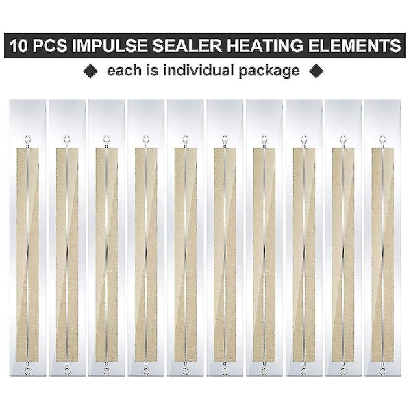 10 Stk. Impulsforsegler Reservedele Impulsforsegler Varmeelementer Service Reservedelsreparation Par