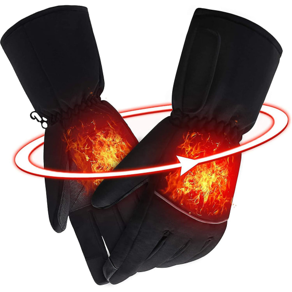 Elektriske batteriopvarmede handsker til kvinder mænd, vandtætte termiske varmehandsker, batteridrevne el-opvarmede skicykel motorcykel varme handsker hånd