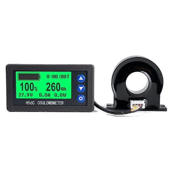 Batteri Monitor Hall Coulomb Meter DC 8-100V Lifepo4 Bly-syre Li-Ion Lithium Kapacitet Strøm Display