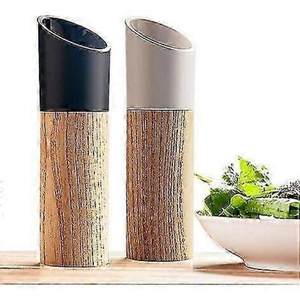 Salt- og peberkværnsæt med høje sorte og hvide salt- og peberbøsser, justerbar grovhed, perfekt gave til salt- og peberbøsser