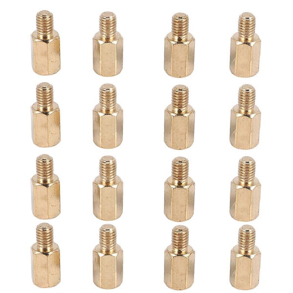 50 st PC PCB Moderkort Mässing Standoff Hexagonal Distans M3 7+4mm