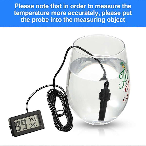 Digital Termometer Hygrometer med Sond Inomhus Temperatur Luftfuktighetsmätare Hygrometer Mätare för Inkubator Reptilväxt