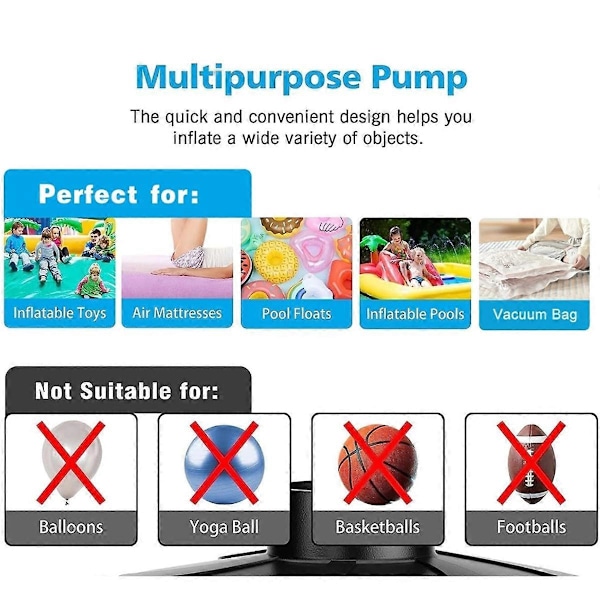 til Oppustelige Hurtigfyldende Luftpumpe med 3 Dyser EU Stik