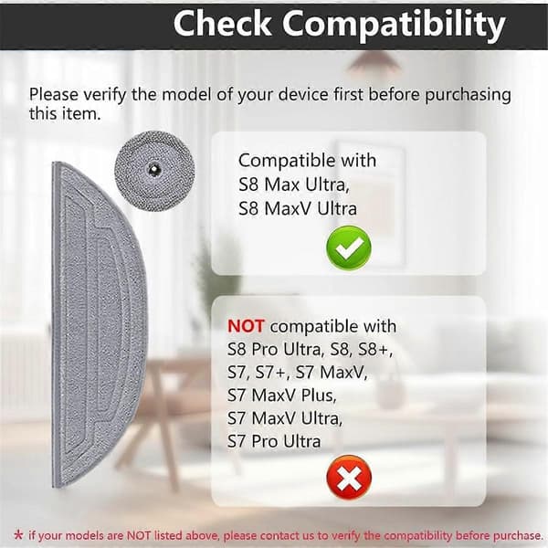 10 stk. Moppepude Refill til Roborock S8 Max Ultra / S8 MaxV Ultra