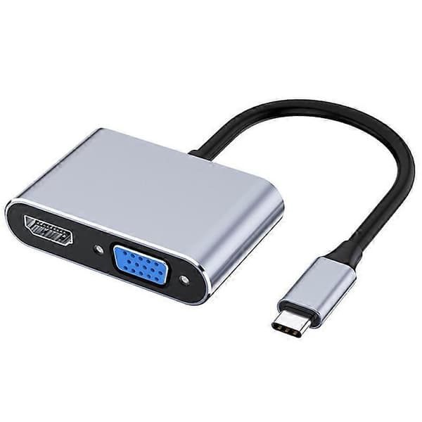 USB C til VGA Multiport Adapter 4K Type C USB-C HUB Videoprojektorer Konvertere Portadapter for Pro