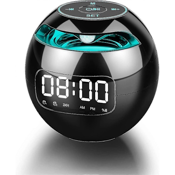 Väckarklockradio med dubbla alarm, FM digital sängklocka med snooze-funktion, LED-display 4 -X