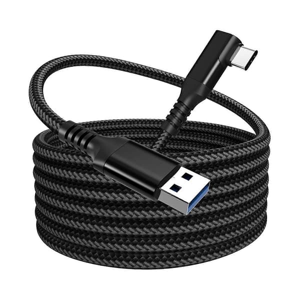 Kraftig flätad USB 3.0 VR-kabel, 5M längd, L-formade kontakter, för PC VR-headset och tillbehör