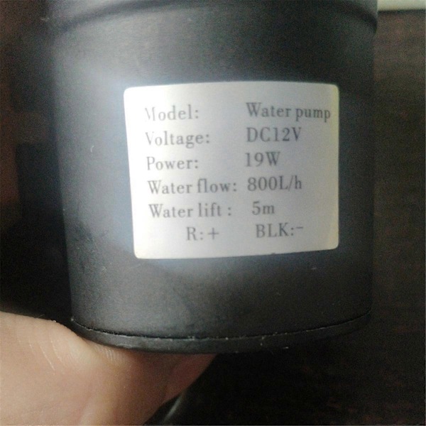 Pieni DC 12V 19W 800L/H harjaton moottori upotettava akvaario vesipumppu lampi suihkulähde