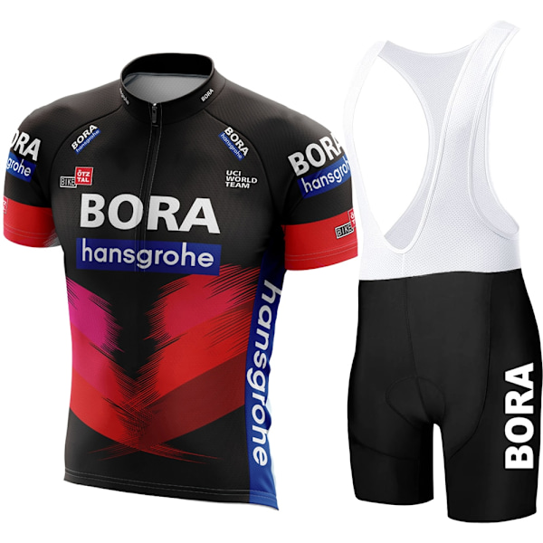 UCI BORA Pyöräilyjersey Set Miesten Bib Shortsit Polkupyörän Lyhythihaiset Pyöräilyvaatteet Pyöräilyvaatteet Pyöräily Maillot Ciclismo Hombre Mustat Setit MTB:lle Yellow Asian size - M