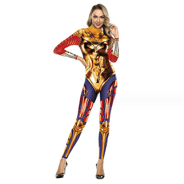 Naisten Halloween-asu 3D mekaaninen print Cosplay-haalari Romper Catsuit COLOR 2 XL