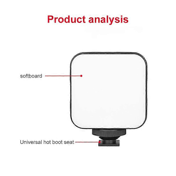 Mini LED -videovalokuvausvalo 2W himmennettävä 6500K täyttöpaneelivalo kameralle älypuhelimelle kannettavalle tietokoneelle