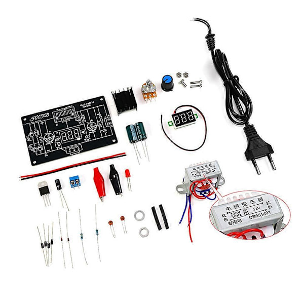 LM317 Justerbar Reglerad Strömförsörjning DIY Kit AC 220V EU-kontakt