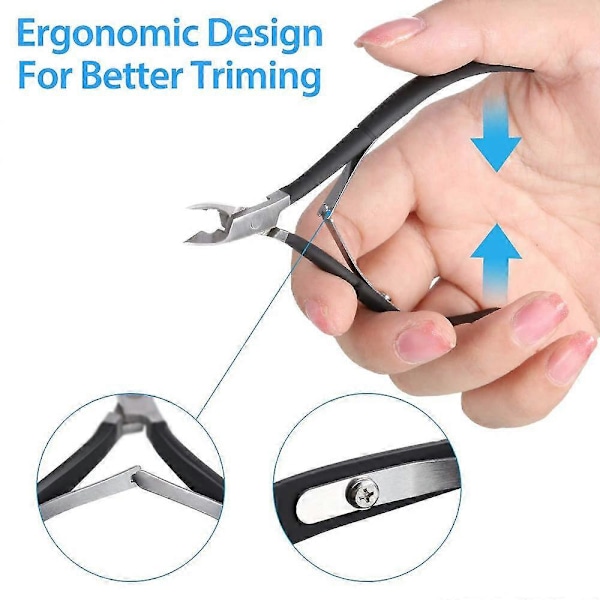 3-pack Nagelbandsklippare Nagelbandstänger Spetsigt Blad Nagelbandstrimmer Rostfria Nagelklippare Manikyrverktyg För Fingernaglar Ingen Nagelbandspusher