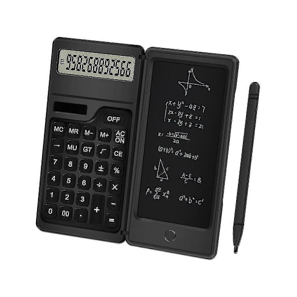 Lommeregner med notesblok, 12 cifre LCD-display Solar Desktop Lommeregner Bærbar Lommeregner Til Off