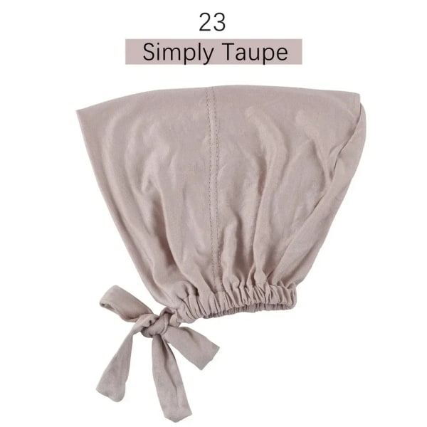 Jersey Soft Modal Muslim Turban Hat Inre Hijab Kepsar Islamisk Underscarf Bonnet India Hat Hona Headwrap Turbante Mujer Simply Taupe