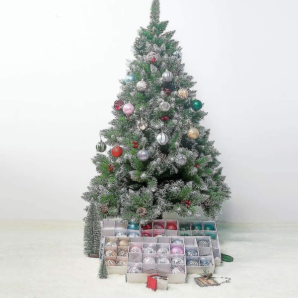 Julekuler 12 stykker 6 cm plastkuler Sett med henger Juletrepynt til julepynt