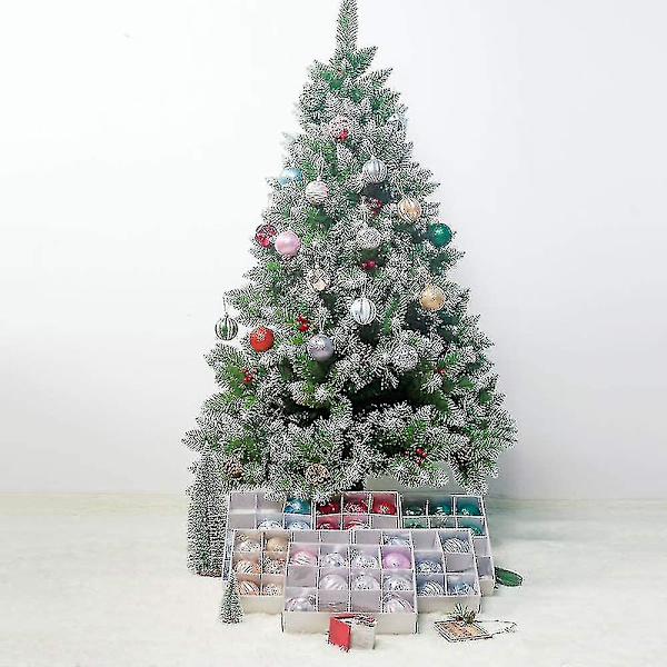 Julgranskulor 12 bitar 6 cm plastkulor Set med hängare Julgransprydnader för juldekoration