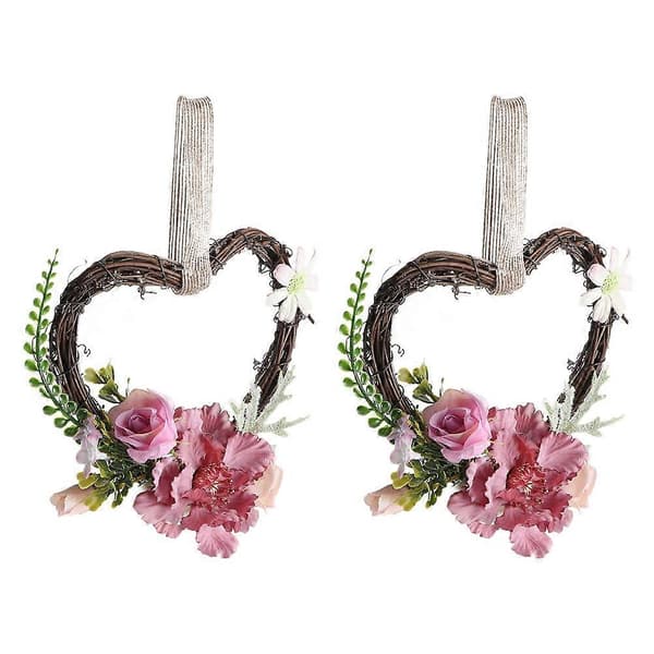 Formgirland Blomsterkrans för dekoration 2 st rosa
