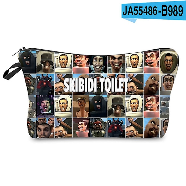 Skibidi Toilet Kosmetiktaske Firkantet Udendørs Multifunktion Rejseopbevaringstaske Dame Toiletartikler Organizer Kvinde Opbevaring Børnegave style 1